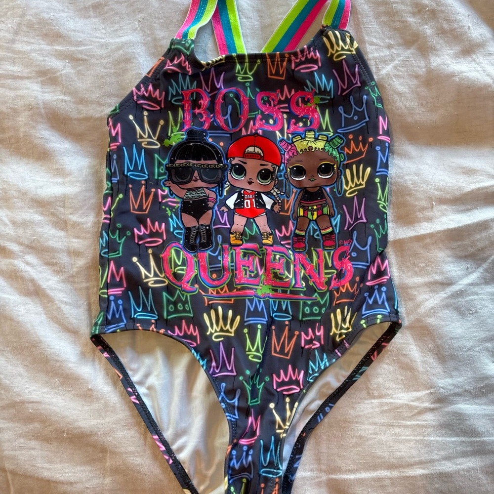 L.O.L. Surprise! Kids Swim One Piece - Black with Multicolor Accents